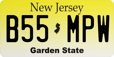 NJ license plate B55MPW