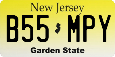 NJ license plate B55MPY