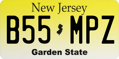NJ license plate B55MPZ