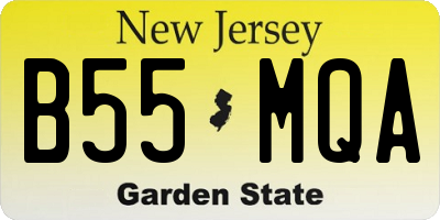 NJ license plate B55MQA