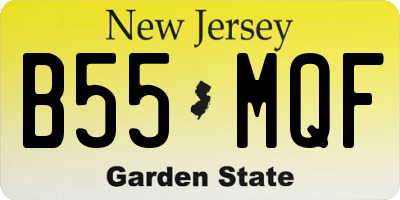 NJ license plate B55MQF