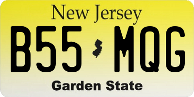 NJ license plate B55MQG