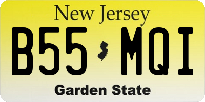 NJ license plate B55MQI