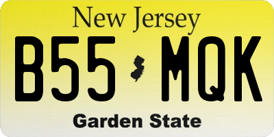 NJ license plate B55MQK