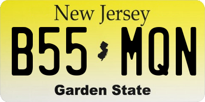 NJ license plate B55MQN