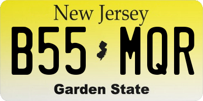 NJ license plate B55MQR