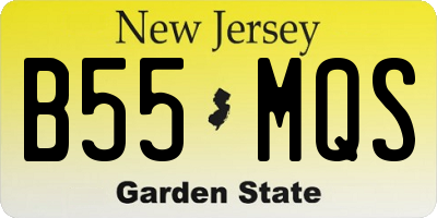 NJ license plate B55MQS