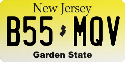 NJ license plate B55MQV