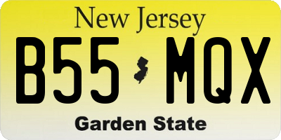 NJ license plate B55MQX