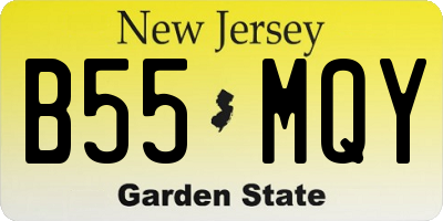 NJ license plate B55MQY