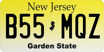 NJ license plate B55MQZ
