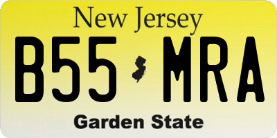 NJ license plate B55MRA