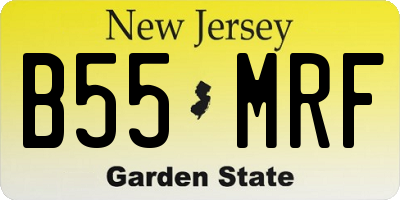 NJ license plate B55MRF