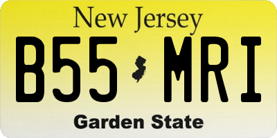 NJ license plate B55MRI
