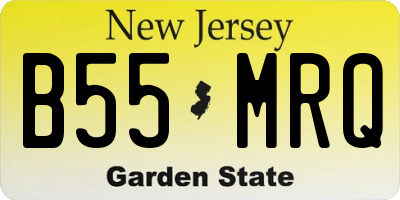 NJ license plate B55MRQ