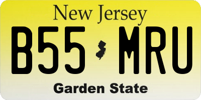 NJ license plate B55MRU