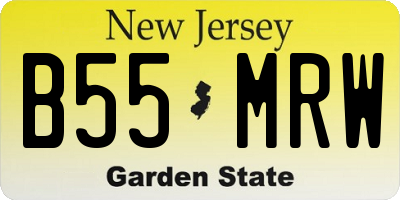 NJ license plate B55MRW
