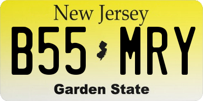 NJ license plate B55MRY