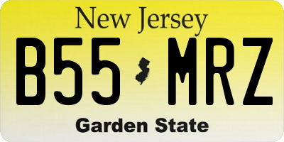 NJ license plate B55MRZ