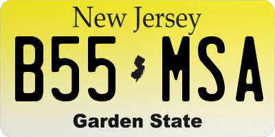 NJ license plate B55MSA