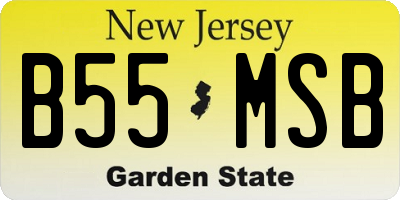 NJ license plate B55MSB