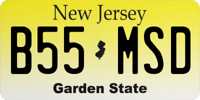 NJ license plate B55MSD