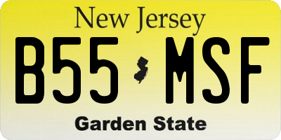 NJ license plate B55MSF