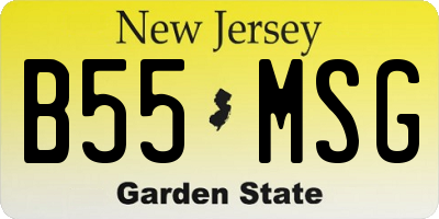 NJ license plate B55MSG