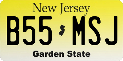 NJ license plate B55MSJ