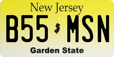 NJ license plate B55MSN
