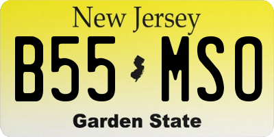 NJ license plate B55MSO