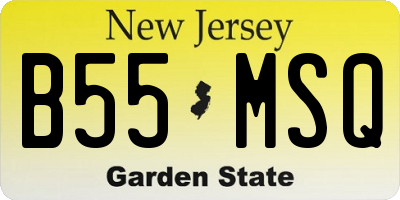 NJ license plate B55MSQ