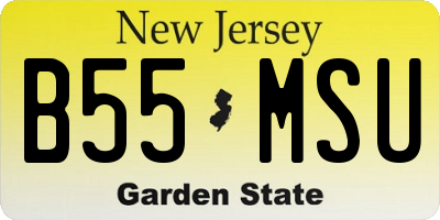 NJ license plate B55MSU
