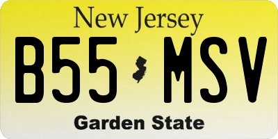 NJ license plate B55MSV