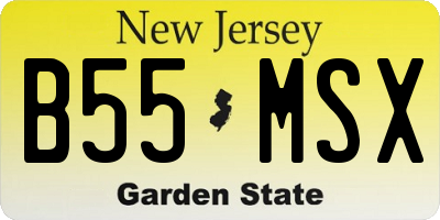 NJ license plate B55MSX