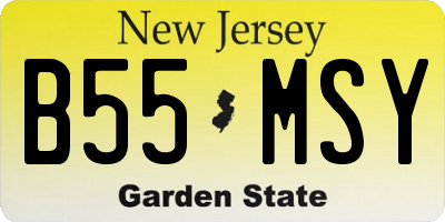 NJ license plate B55MSY