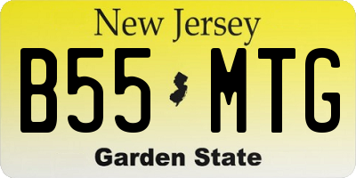 NJ license plate B55MTG