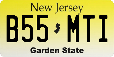 NJ license plate B55MTI