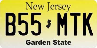 NJ license plate B55MTK