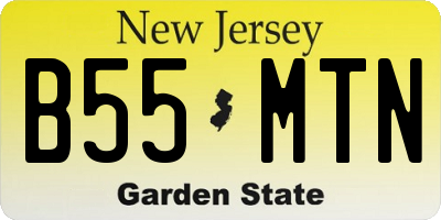 NJ license plate B55MTN