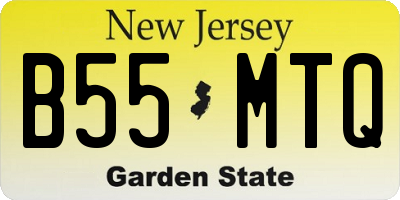NJ license plate B55MTQ