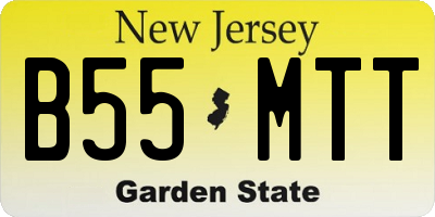 NJ license plate B55MTT