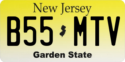 NJ license plate B55MTV