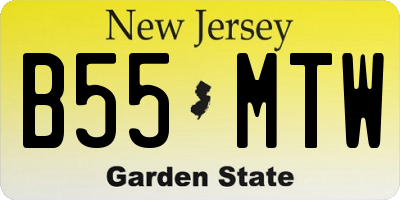 NJ license plate B55MTW