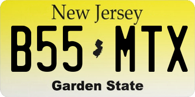 NJ license plate B55MTX
