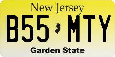 NJ license plate B55MTY