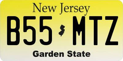 NJ license plate B55MTZ