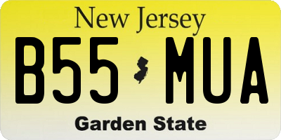 NJ license plate B55MUA