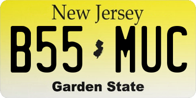 NJ license plate B55MUC