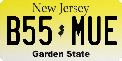 NJ license plate B55MUE